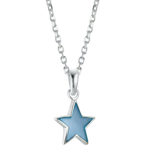 Chaînette avec pendentif Argent nacre Étoile 36-38 cm Ø10 mm