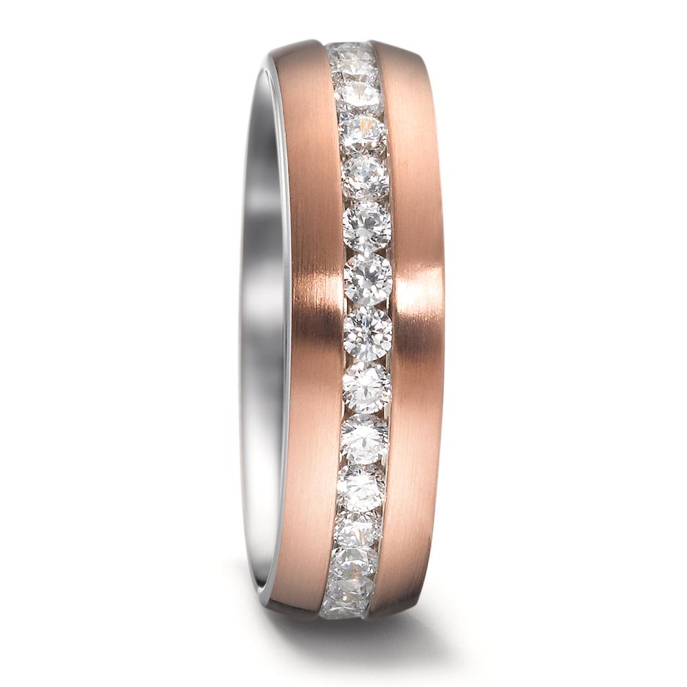 Bague d'éternité Acier inoxydable Zircone rosé PVD