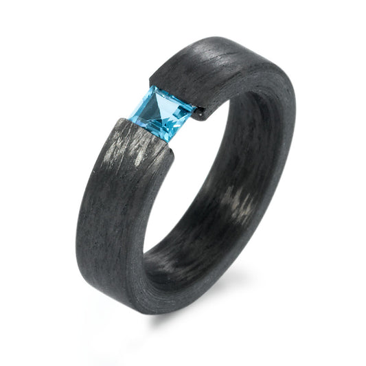 Bague Carbone Topaze bleu