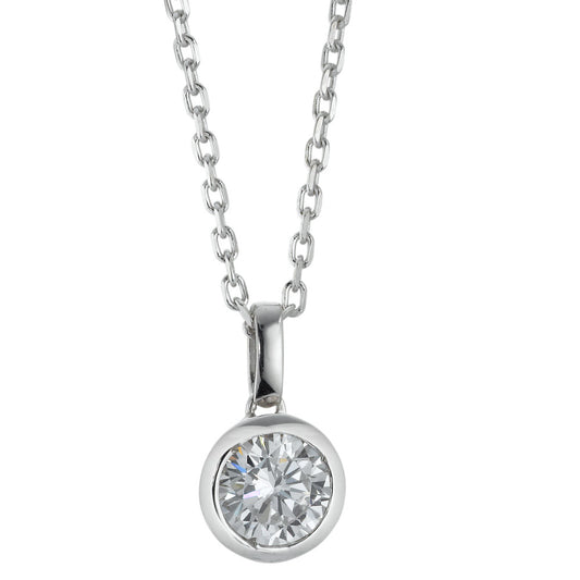 Chaînette avec pendentif Argent Zircone Rhodié 40-42 cm Ø8 mm