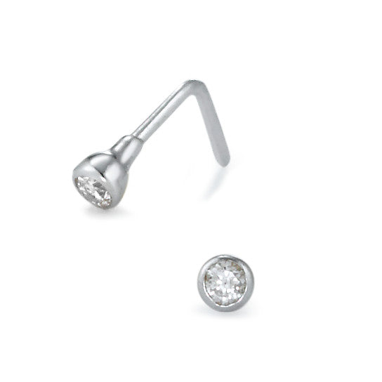 Clous de nez Or jaune 18K Diamant 0.015 ct, w-si Rhodié