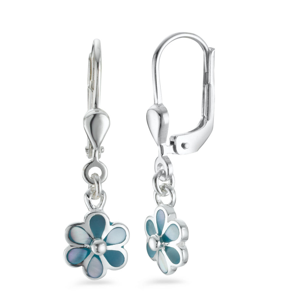 Pendant d'oreilles Argent nacre Fleur