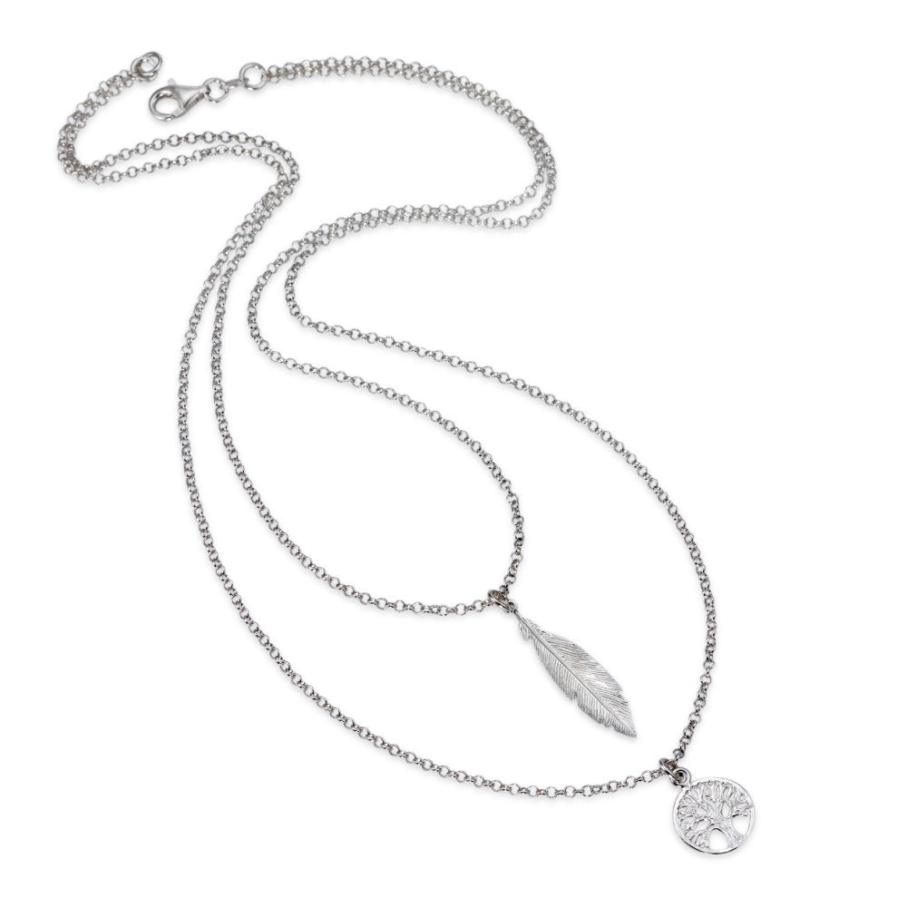 Collier Argent Rhodié Arbre de la vie 42 cm