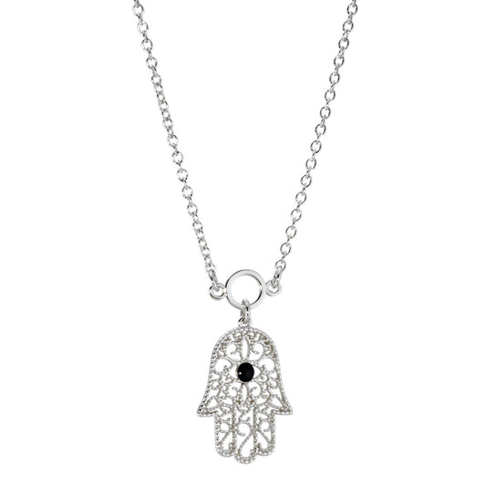 Collier Argent Rhodié Fatima 42 cm