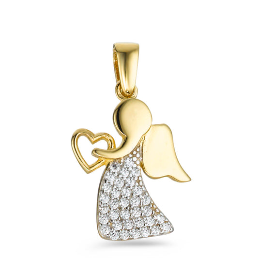 Pendentif Or jaune 9K Zircone Ange