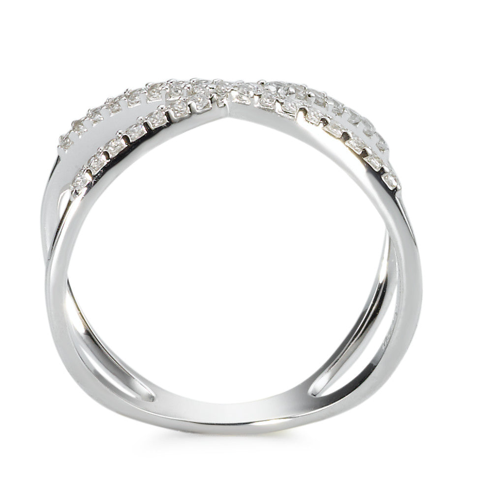 Bague Or blanc 18K Zircone 32 Pierres