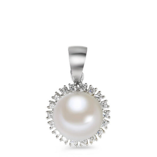 Pendentif Or blanc 18K perle d'eau douce