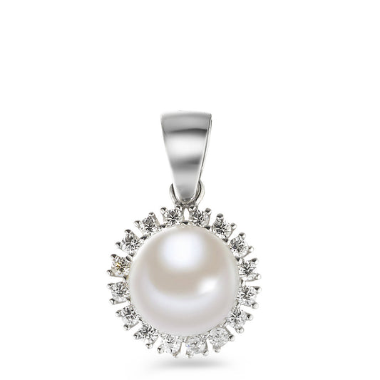 Pendentif Or blanc 18K perle d'eau douce