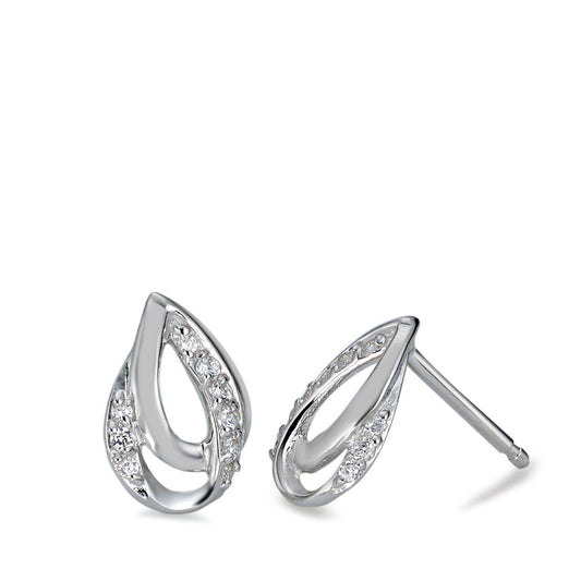 Clous d'oreilles Argent Zircone 18 Pierres Rhodié