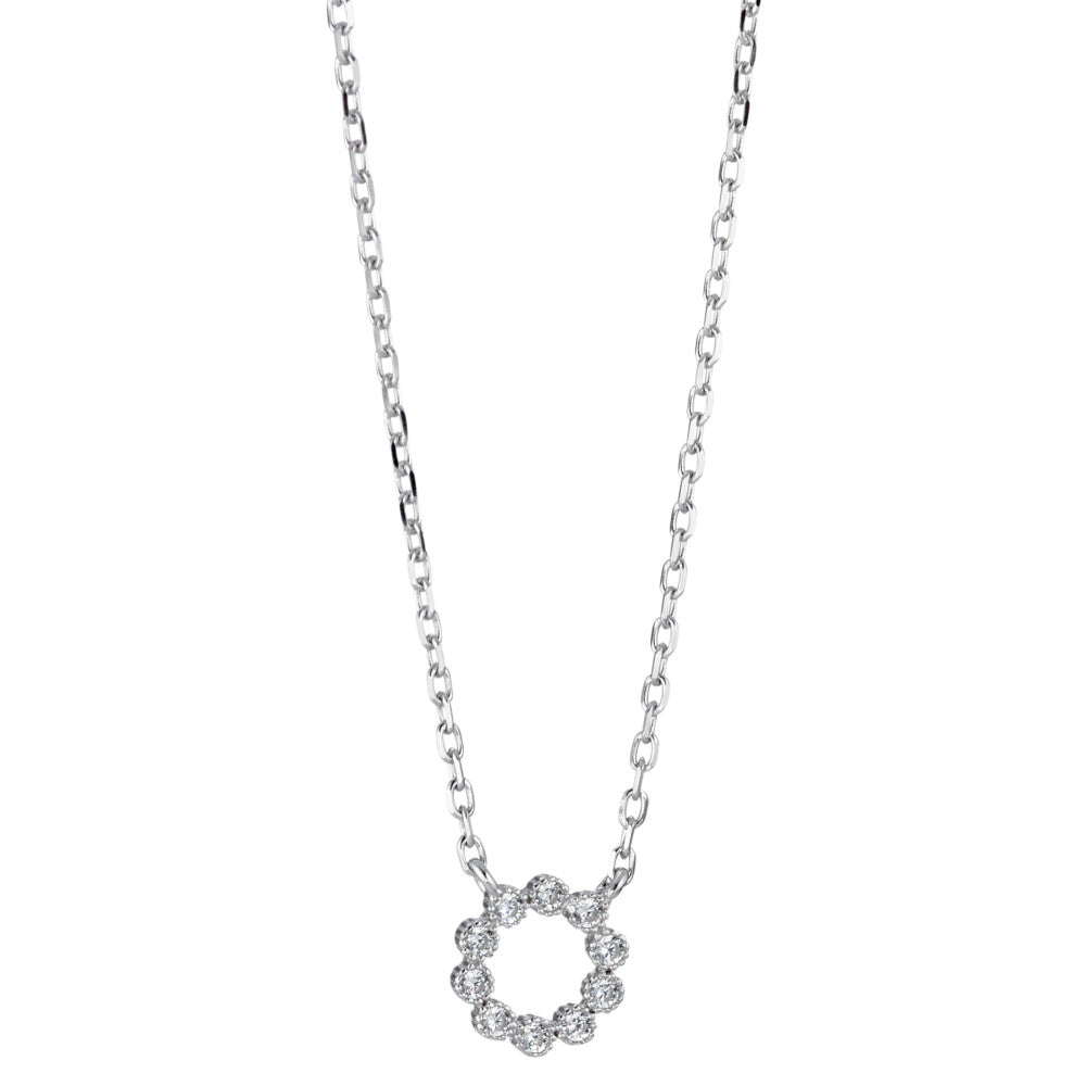 Collier Argent Zircone Rhodié 40-45 cm Ø8 mm