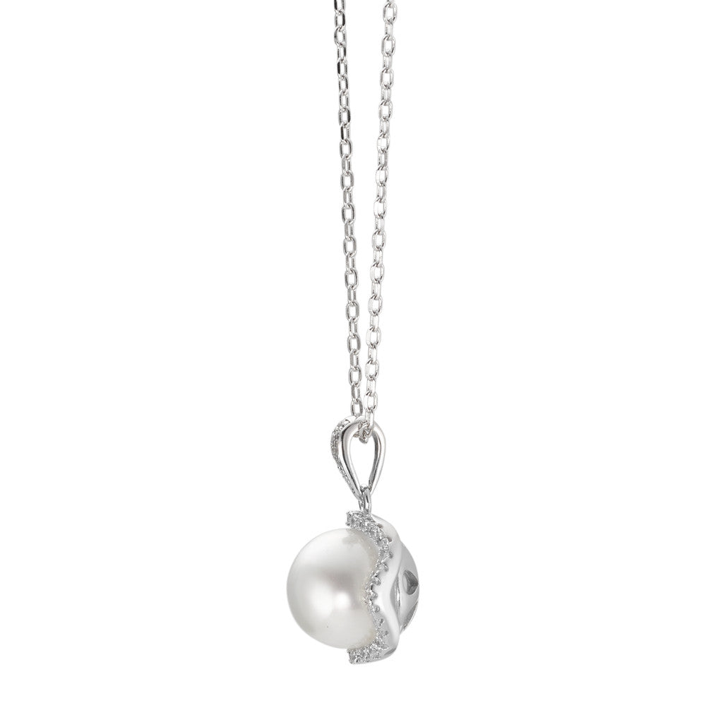 Chaînette avec pendentif Argent Zircone Rhodié 40-45 cm