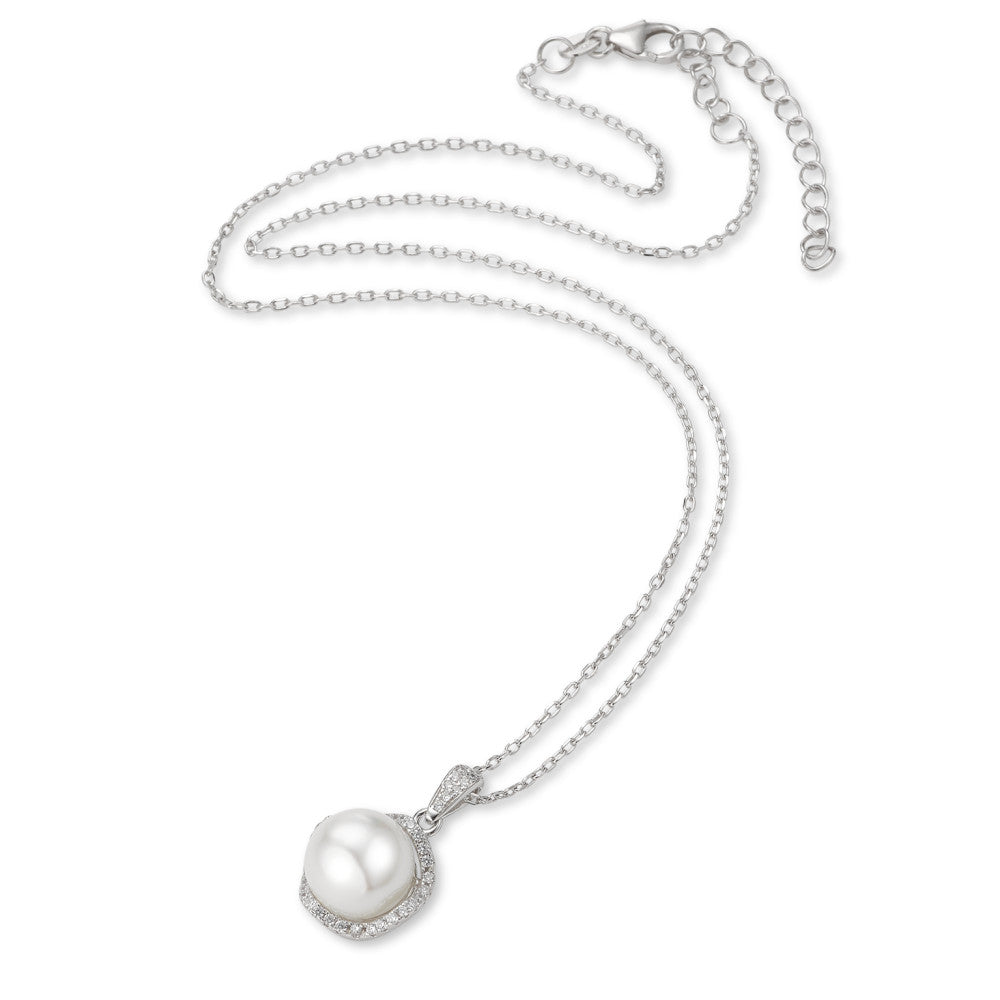 Chaînette avec pendentif Argent Zircone Rhodié 40-45 cm