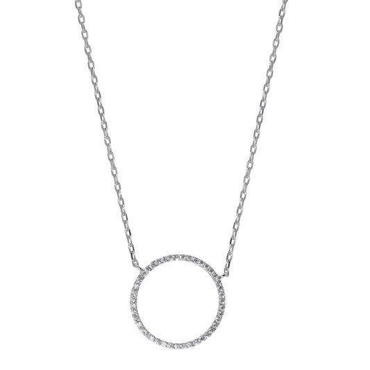 Collier Argent Zircone Rhodié 40-45 cm Ø20 mm