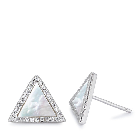 Clous d'oreilles Argent Zircone Rhodié