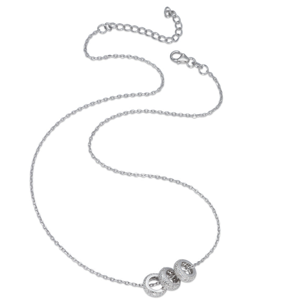 Chaînette avec pendentif Argent Zircone Rhodié 40-45 cm