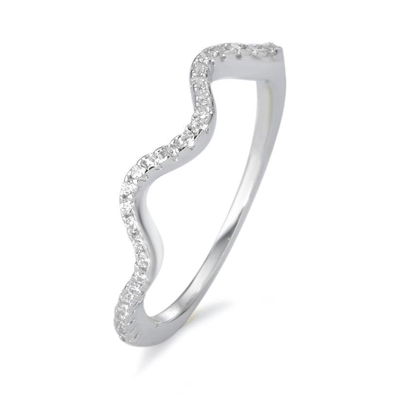 Bague Argent Zircone Rhodié