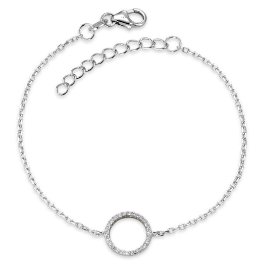 Bracelet Argent Zircone Rhodié 16-19 cm