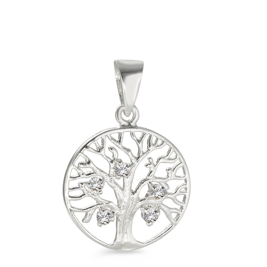 Pendentif Argent Zircone 5 Pierres Arbre de la vie