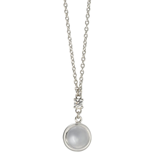 Collier Argent Calcédoine Rhodié 51-54 cm Ø10 mm