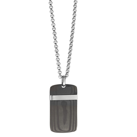 Chaînette avec pendentif Acier inoxydable, Carbone 50 cm