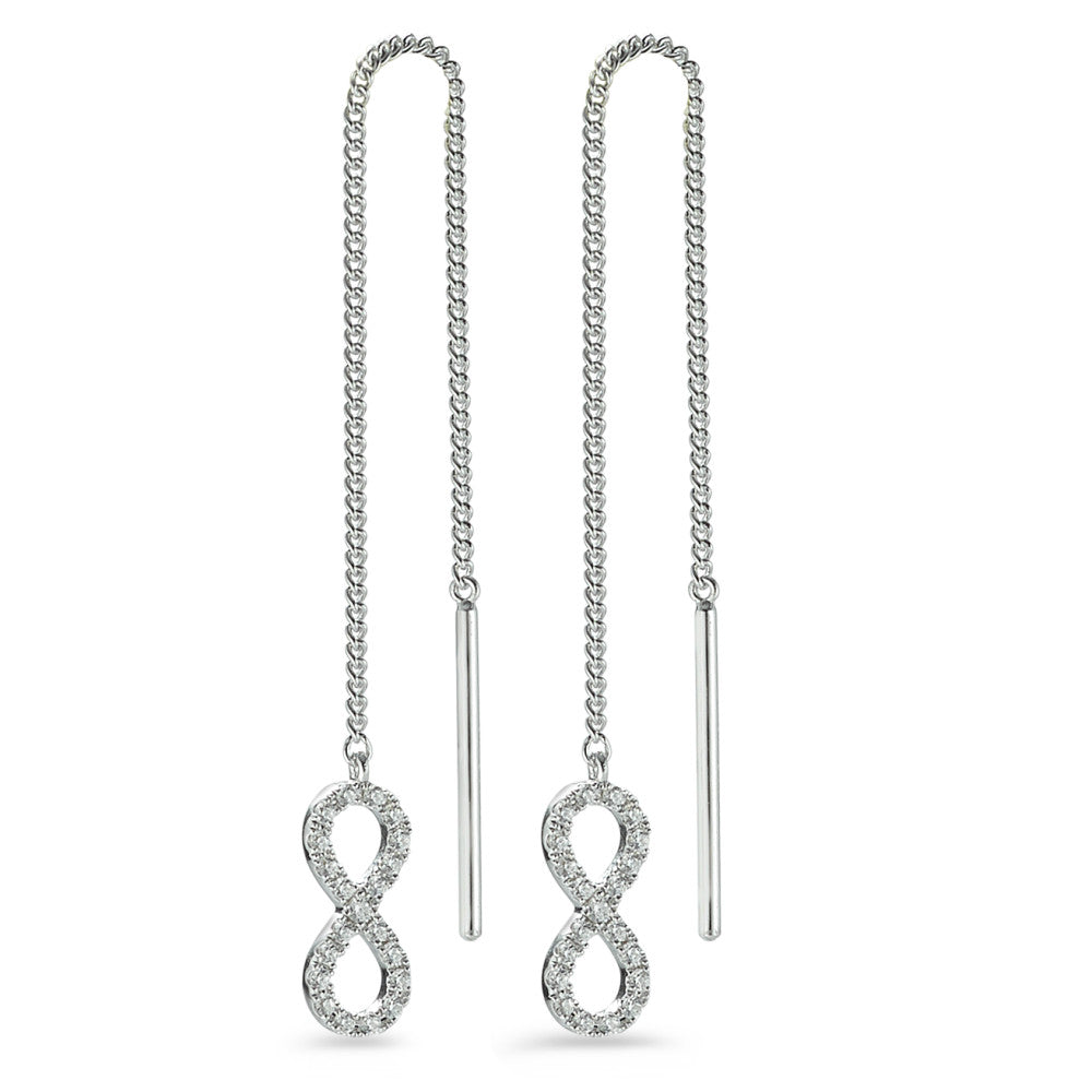 Boucles d'oreilles pendantes Argent Zircone Rhodié Infini