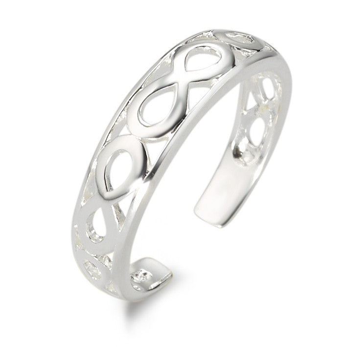 Bague doigt de pied Argent Rhodié Infini Ø17 mm