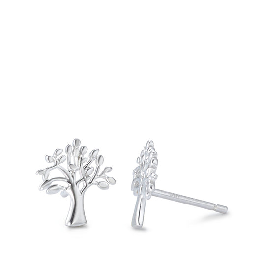 Clous d'oreilles Argent Rhodié Arbre de la vie Ø10 mm