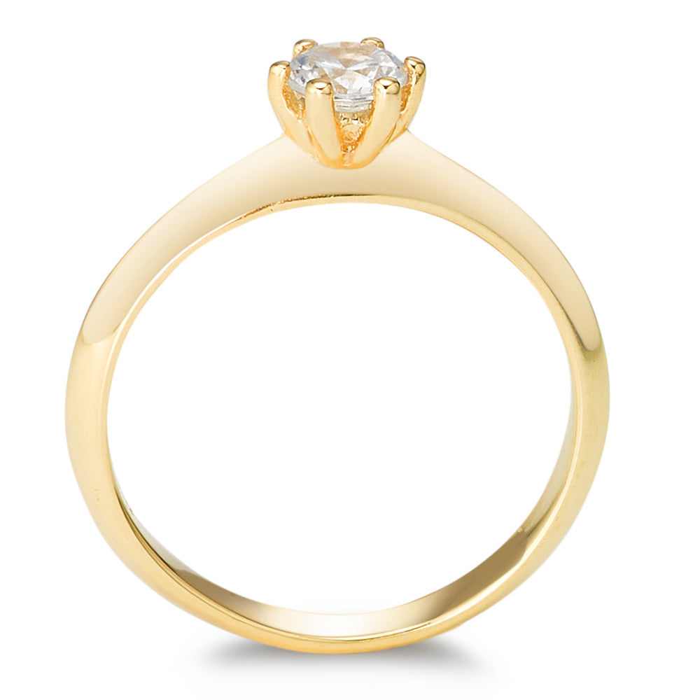 Bague solitaire Or jaune 9K Zircone Ø4.5 mm