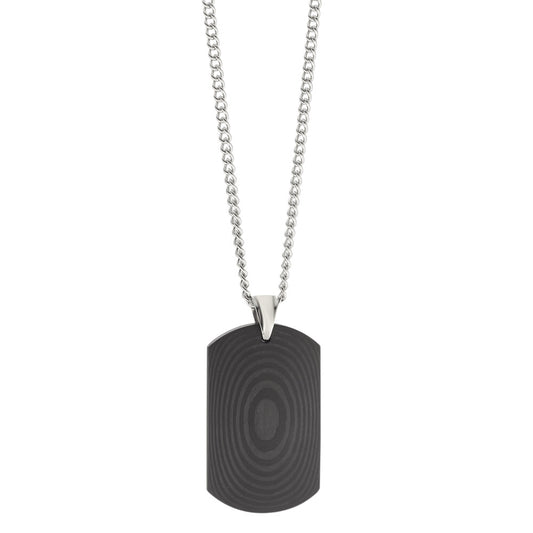 Chaînette avec pendentif Carbone, Acier inoxydable 50 cm