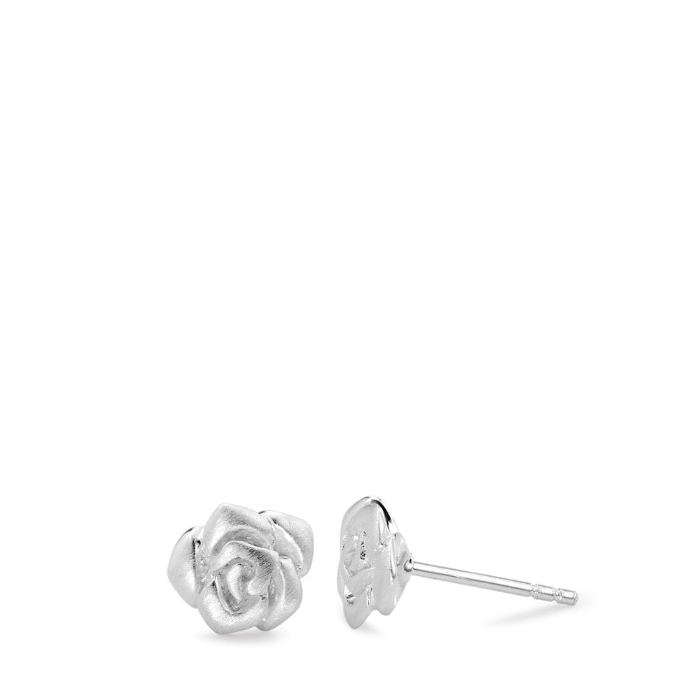 Clous d'oreilles Argent Rose Ø8 mm