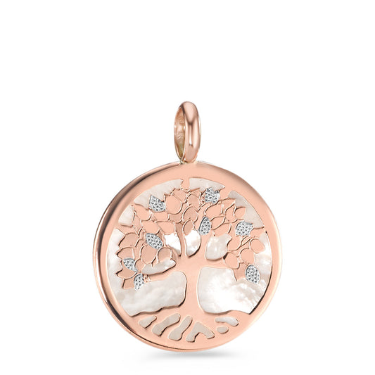 Pendentif Or rouge 9K nacre Arbre de la vie Ø17 mm