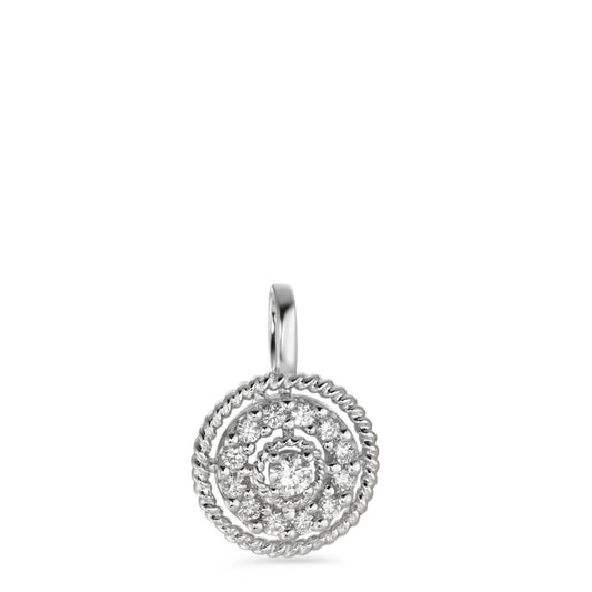 Pendentif Or blanc 18K Diamant blanc, 0.16 ct, 13 Pierres, brillant, w-si Ø9.5 mm