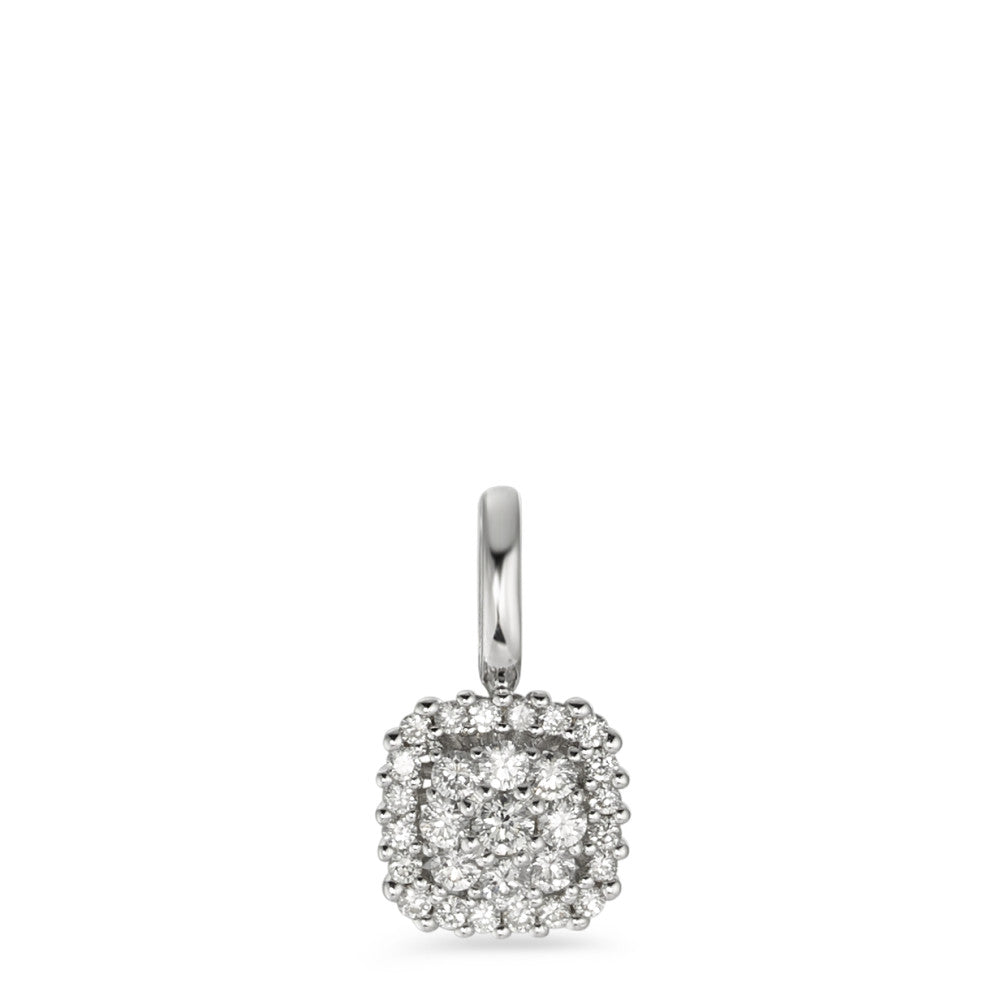 Pendentif Or blanc 18K Diamant blanc, 0.25 ct, 29 Pierres, brillant, w-si Ø8 mm