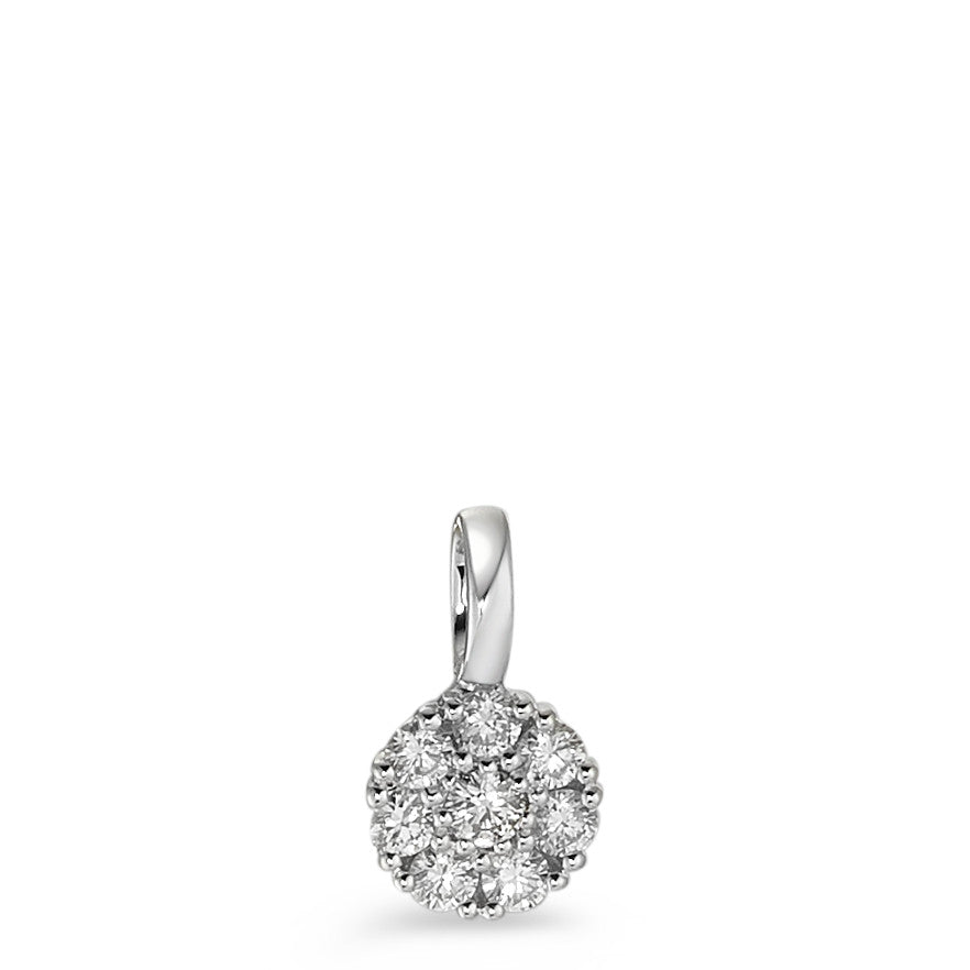 Pendentif Or blanc 18K Diamant blanc, 0.17 ct, 8 Pierres, brillant, w-si Ø5.5 mm