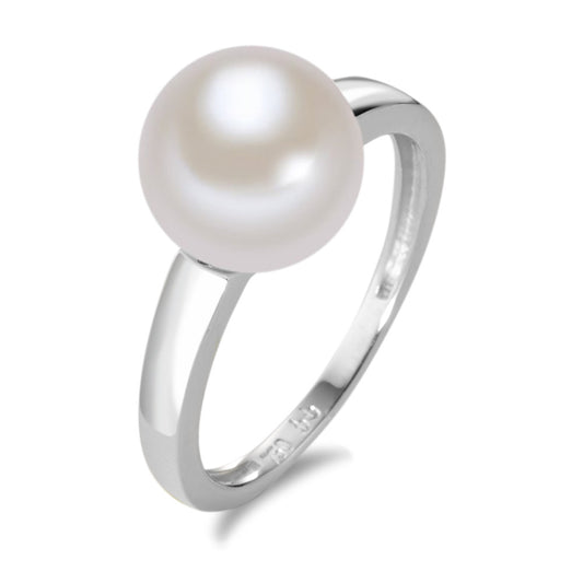 Bague Or blanc 18K perle d'eau douce