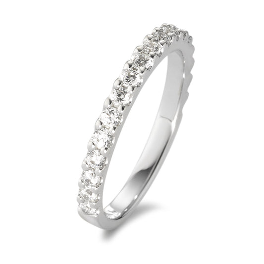 Bague d'éternité Or blanc 9K Zircone blanc, 19 Pierres