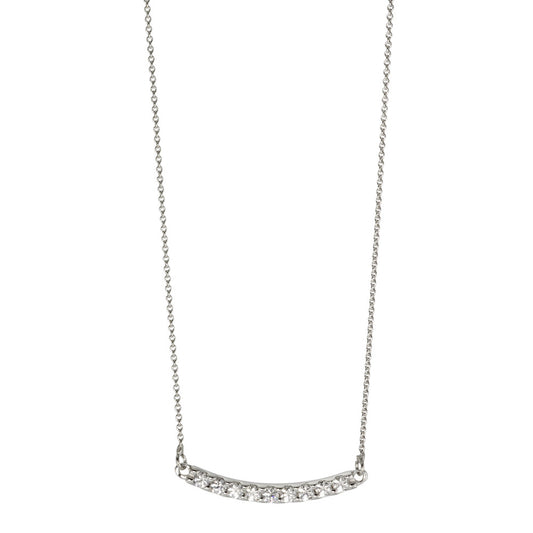 Collier Or blanc 9K Zircone blanc, 9 Pierres 40-42 cm