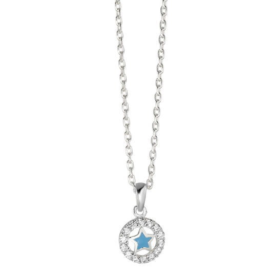 Chaînette avec pendentif Argent Zircone Laqué Étoile 36-38 cm Ø8.5 mm