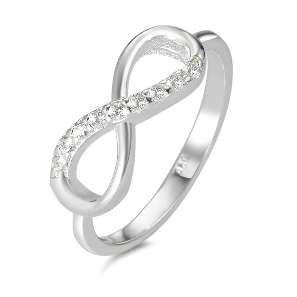 Bague Argent Zircone 9 Pierres Infini