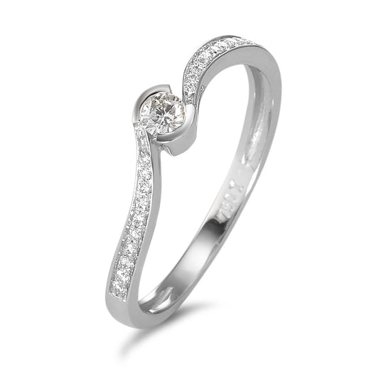 Bague Or blanc 18K Diamant 0.16 ct, 21 Pierres, w-si