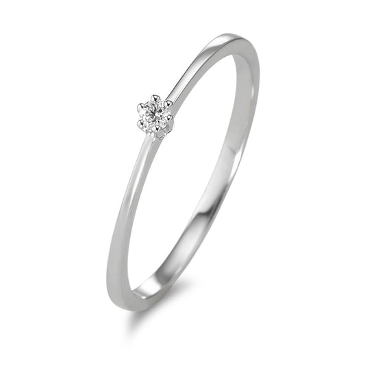 Bague solitaire Or blanc 18K Diamant 0.03 ct, w-si