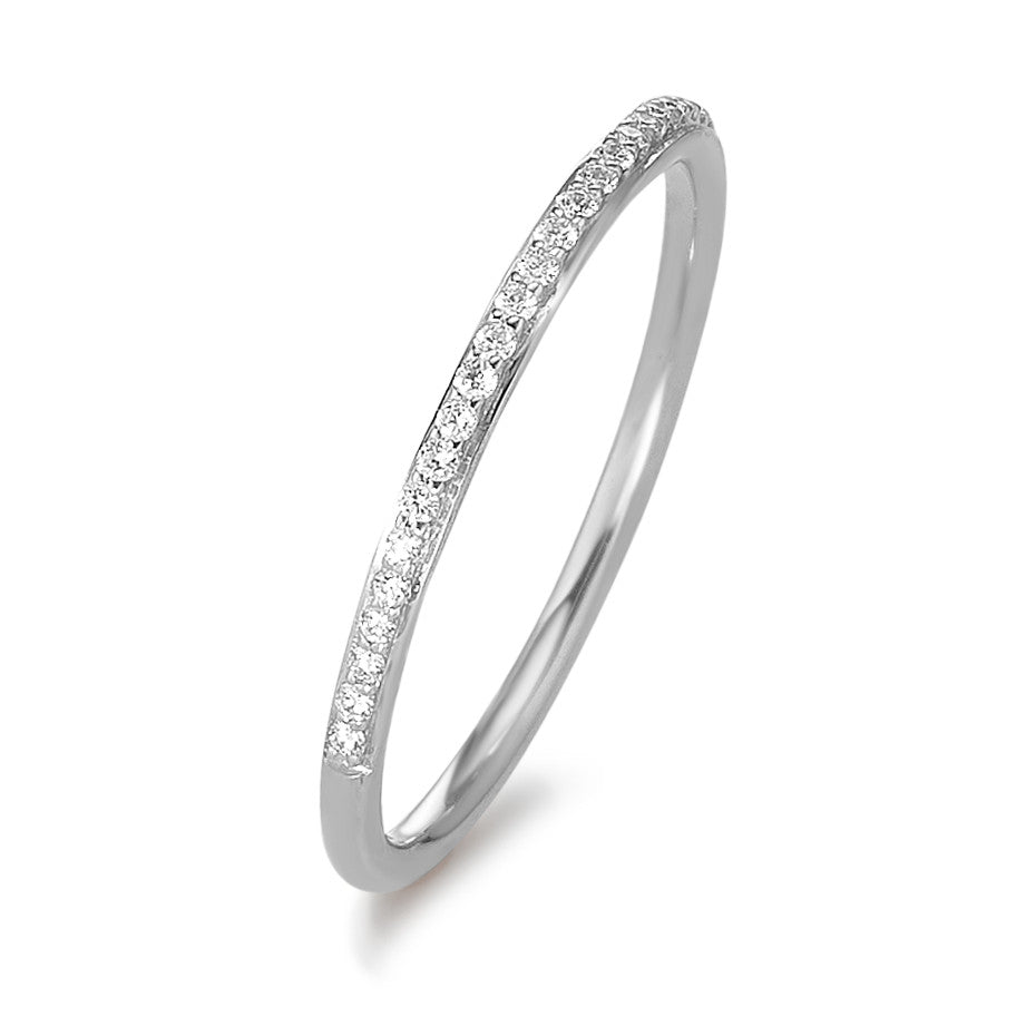 Bague d'éternité Or blanc 18K Diamant 0.08 ct, 16 Pierres, w-si