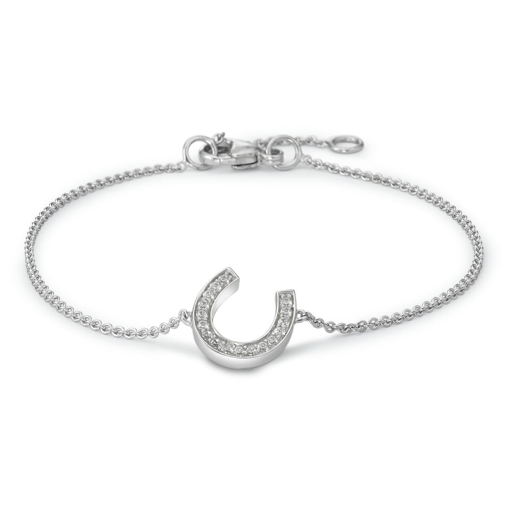 Bracelet Or blanc 9K Zircone 17 Pierres 16-18 cm