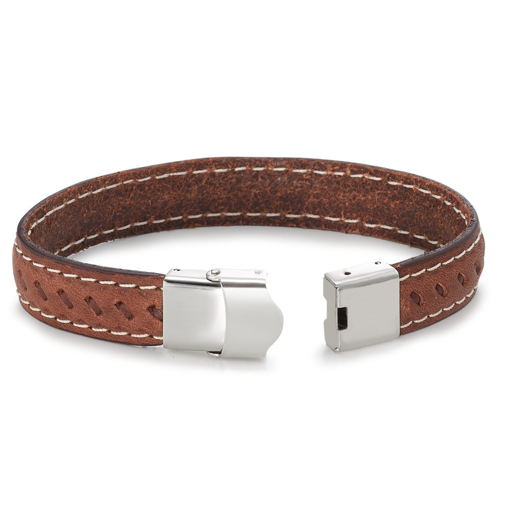 Bracelet Cuir, Acier inoxydable 21 cm