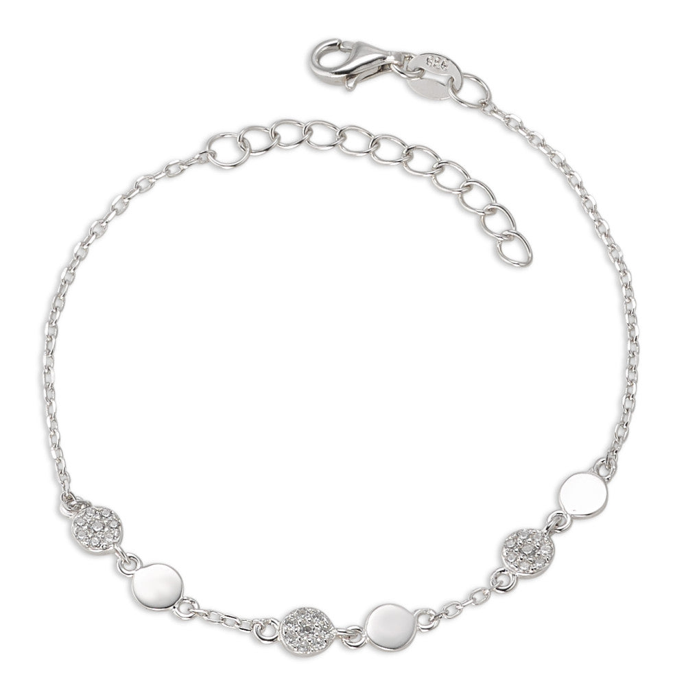 Bracelet Argent Zircone Rhodié 15-18 cm