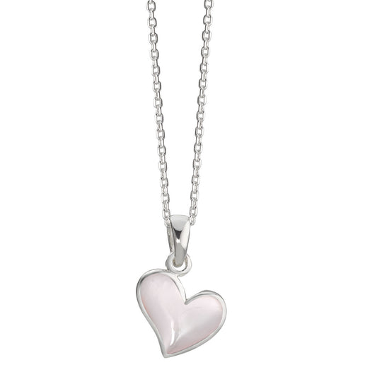 Chaînette avec pendentif Argent nacre Coeur 38-40 cm