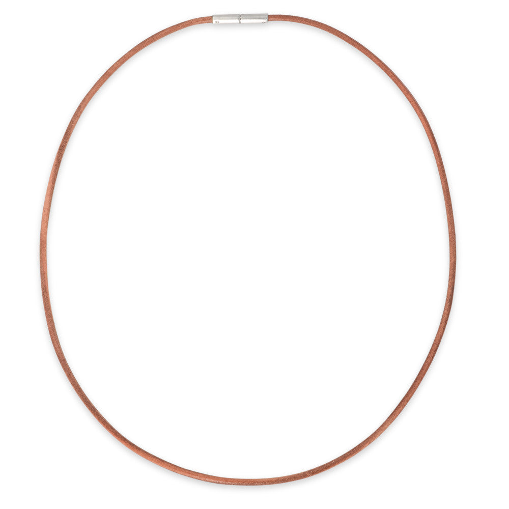 Collier Cuir, Acier inoxydable 45 cm Ø2 mm