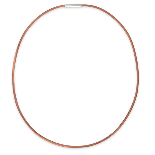 Collier Cuir, Acier inoxydable 45 cm Ø2 mm