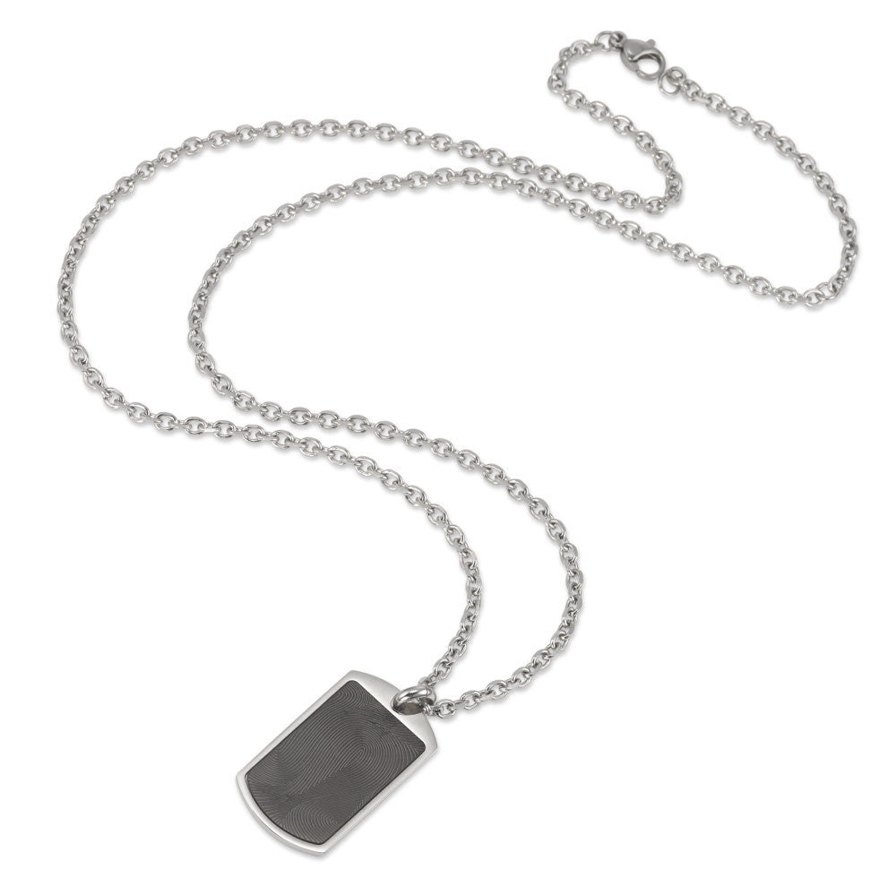 Chaînette avec pendentif Acier inoxydable noir PVD 50-55 cm