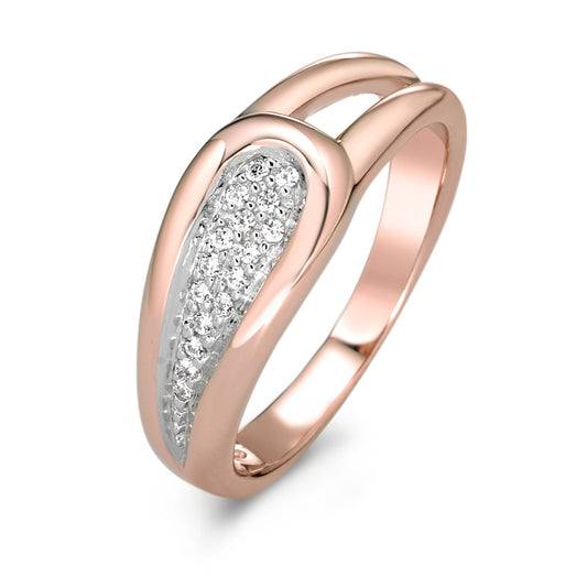 Bague Argent Zircone rosé Plaqué or